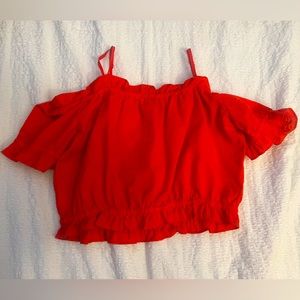redish orange crop top size medium